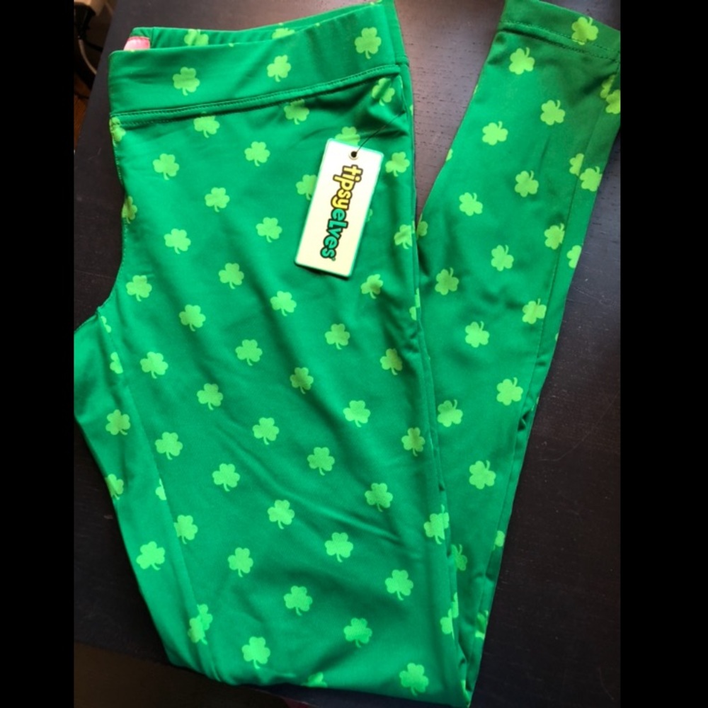 Tipsy Elves Shamrock Leggings NWT